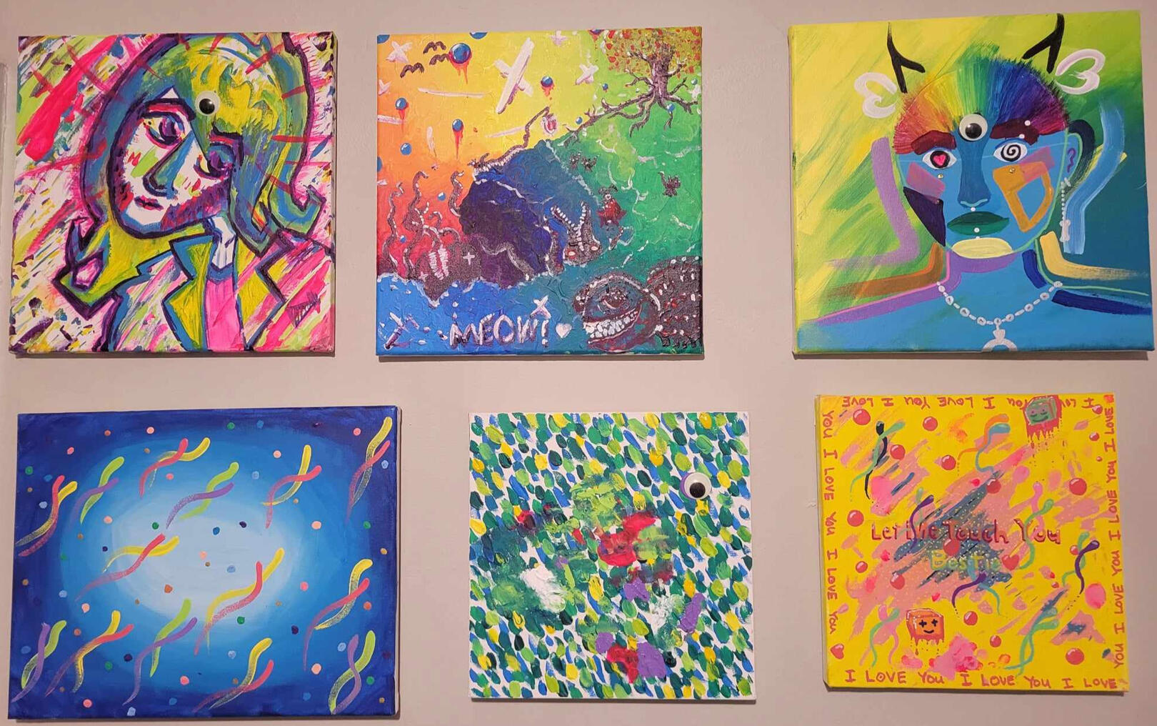 a series of colorful paintings